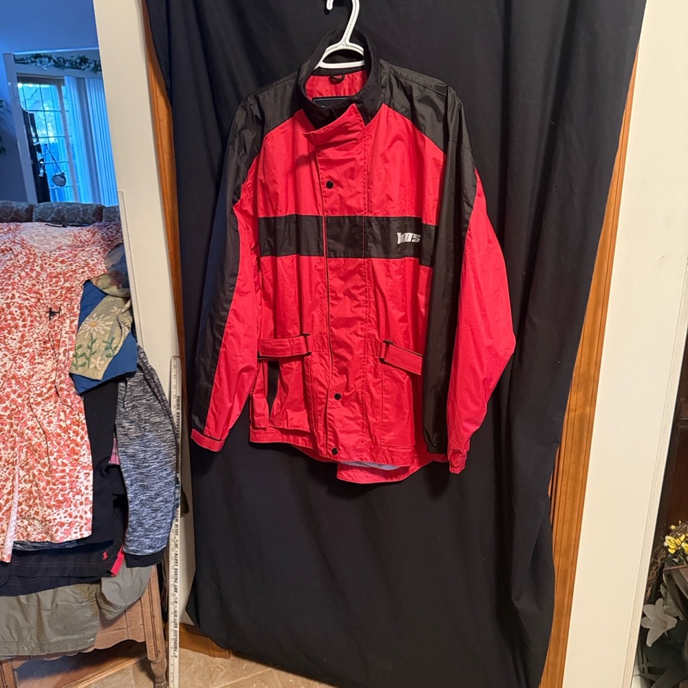 Mossi Red and Black Men's riding and rain Jacket